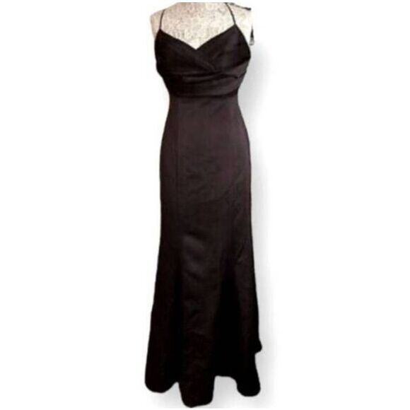 DAVID'S BRIDAL BLACK BRIDESMAID DRESS SZ.26 EUC. - Picture 2 of 9